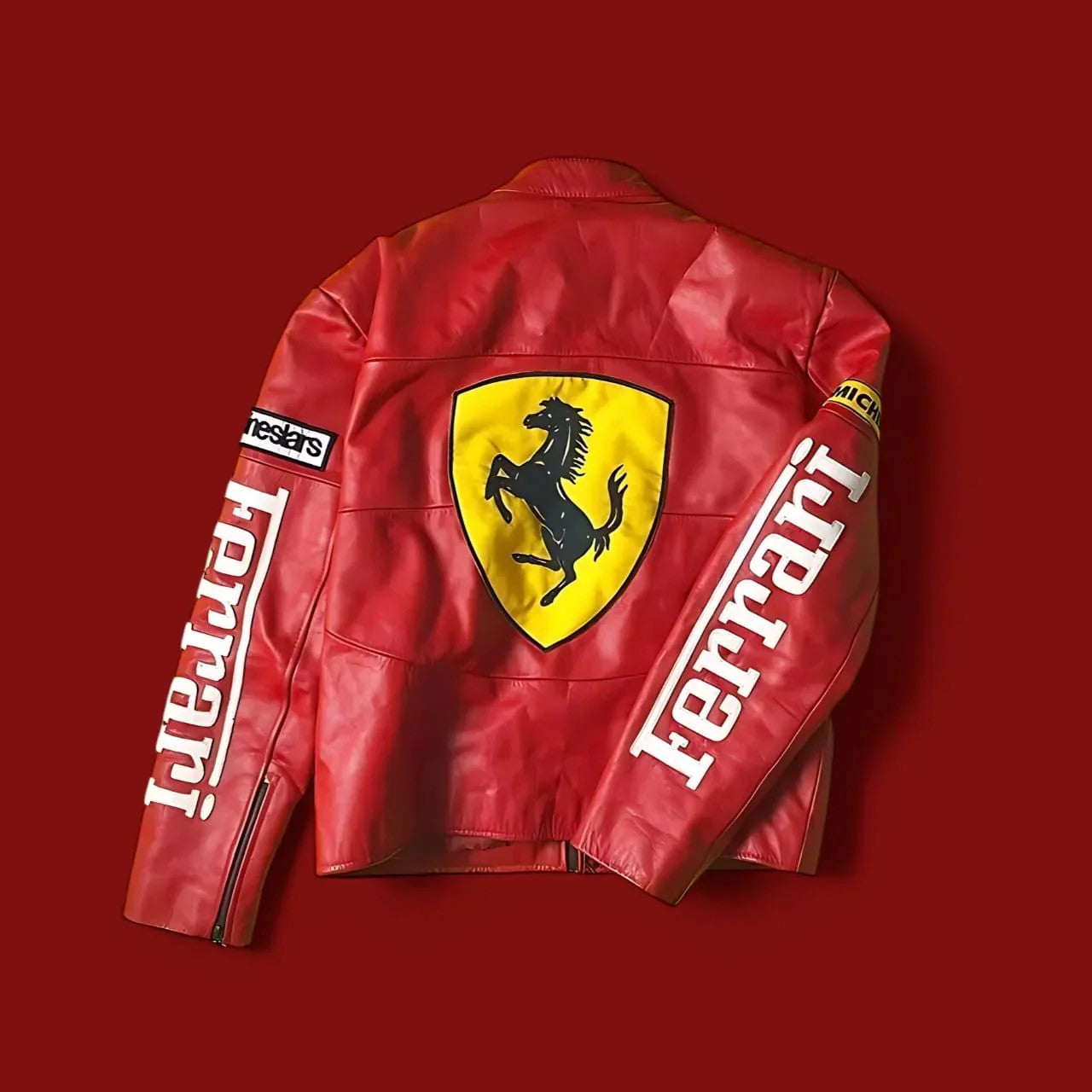 Ferrari Red Racing Leather Jacket