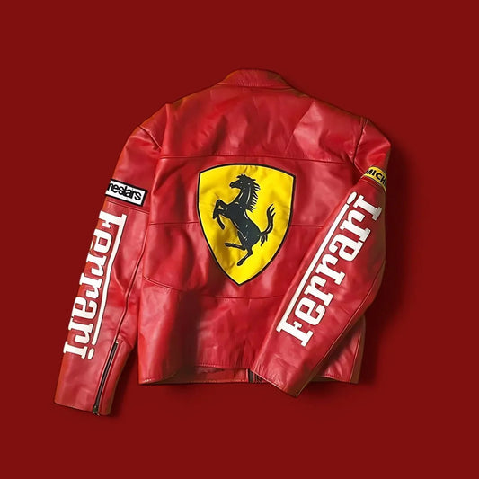 Ferrari Red Racing Leather Jacket