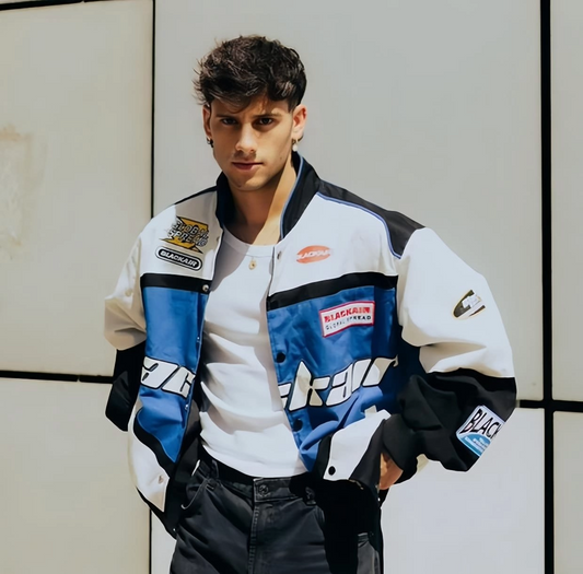 Blue BlackAir Vintage Racing Jacket – Iconic Motorsport Style