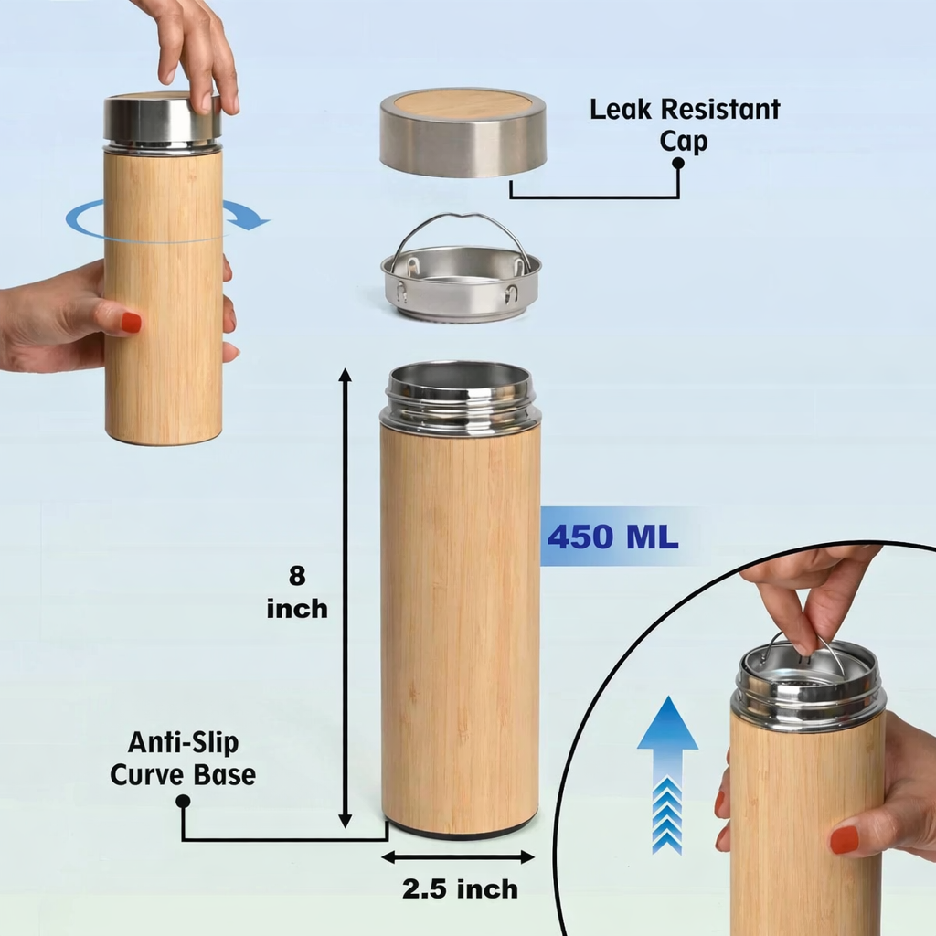 EcoZen Bamboo Thermal Bottle
