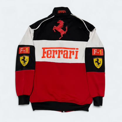 Ferrari F1 Speed Enthusiast White-Red Racer Jacket