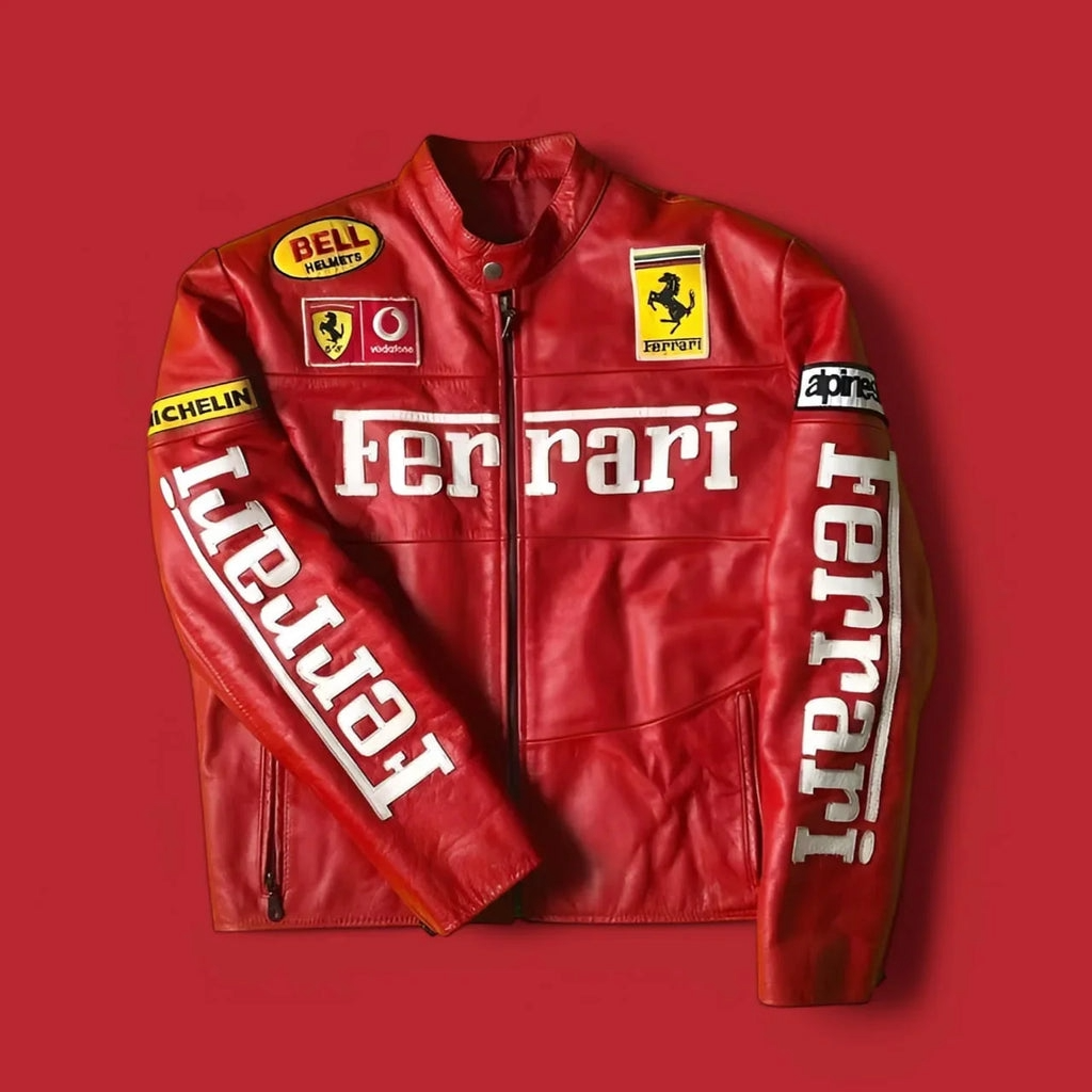 Ferrari Red Racing Leather Jacket