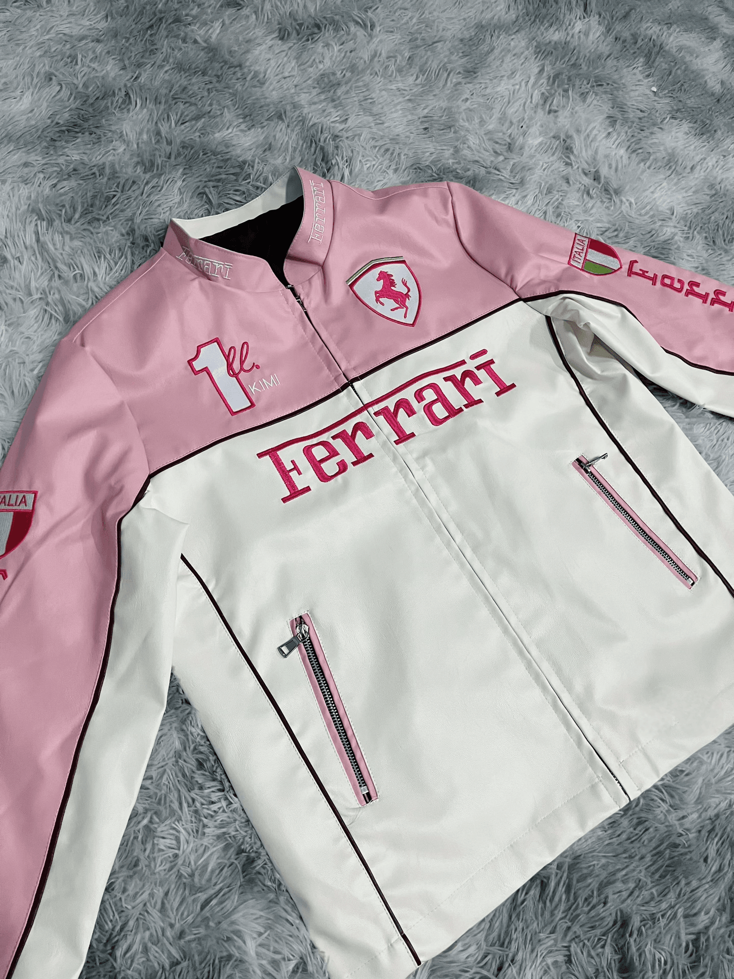 Exclusive Pink Ferrari Leather Jacket – Limited Edition – Sphere