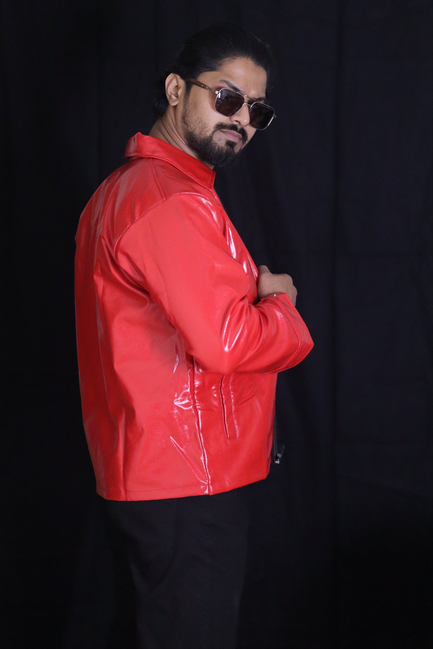 Classic Cherry Red Unisex Leather Jacket