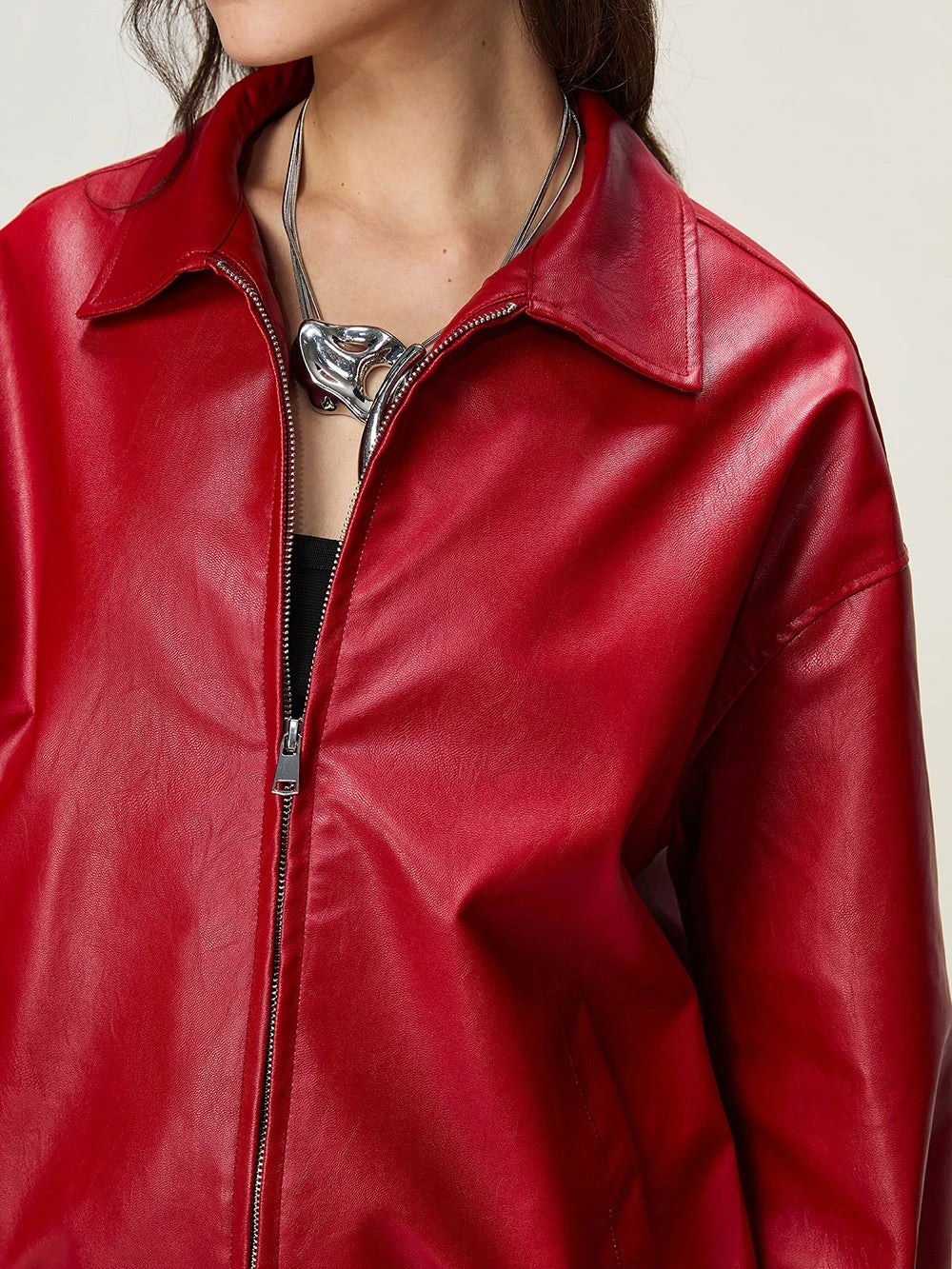 Premium Maroon Streetwear Genuine Leather Jacket