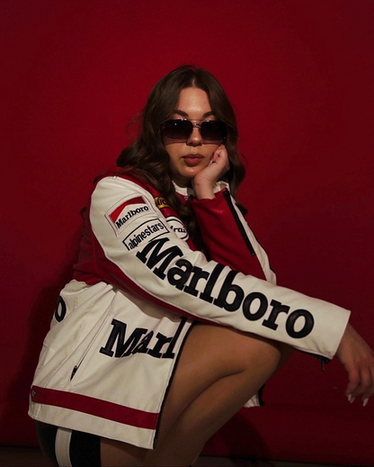 Malboro Vintage Racing Pure Leather Jacket