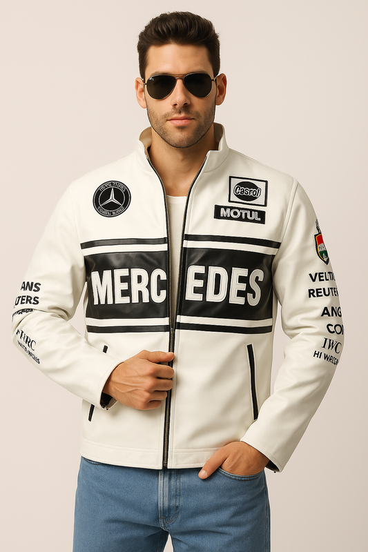 Mercedes Racing Jacket – Premium Leather Edition