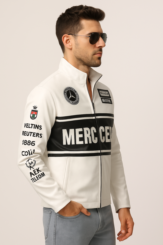Mercedes Racing Jacket – Premium Leather Edition