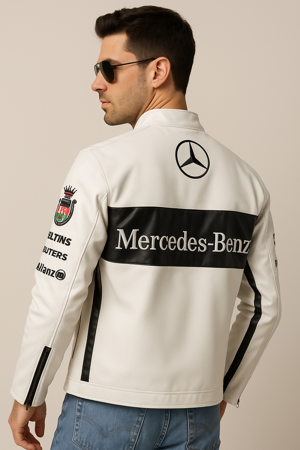Mercedes Racing Jacket – Premium Leather Edition